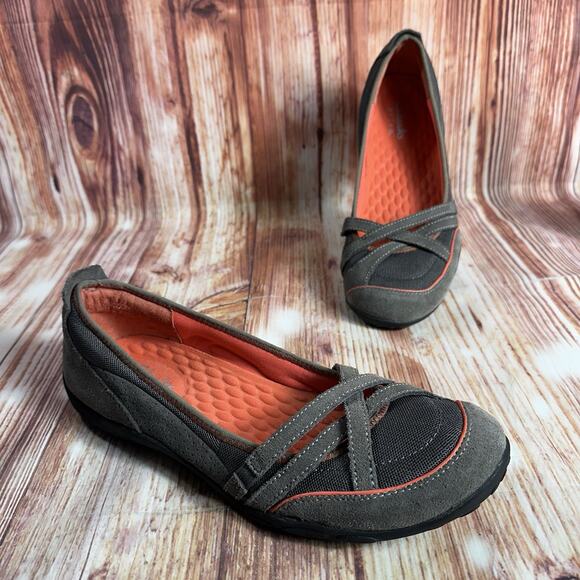 Clarks Shoes - Clarks Privo HALEY TOUCAN Size 10 Brown Suede Mesh Loafers Ballet Flats Shoes
